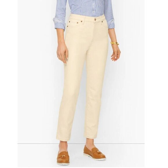 Talbots Modern Ankle Jeans Size 16P Denim Cream Color - Picture 1 of 10